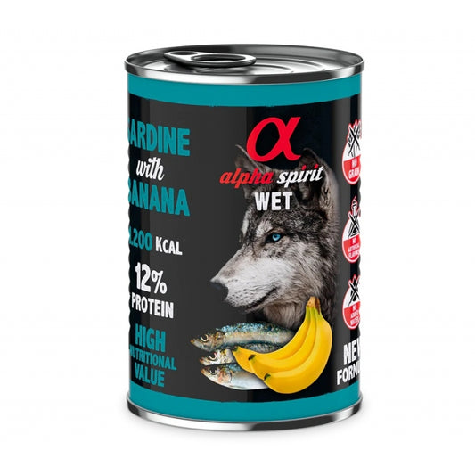 Umido Cane - Sardine con Banana  6 pz  da 400 gr