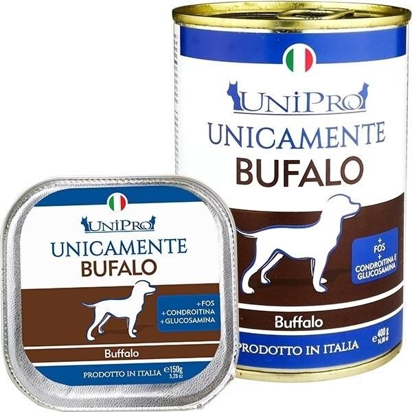 UMIDO PER CANI UNICAMENTE BUFALO SENZA CEREALI 6 PEZZI X 400 G - artpetfood